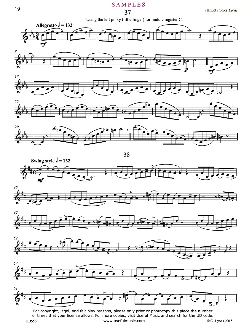 Clarinet Studies 37 to 40