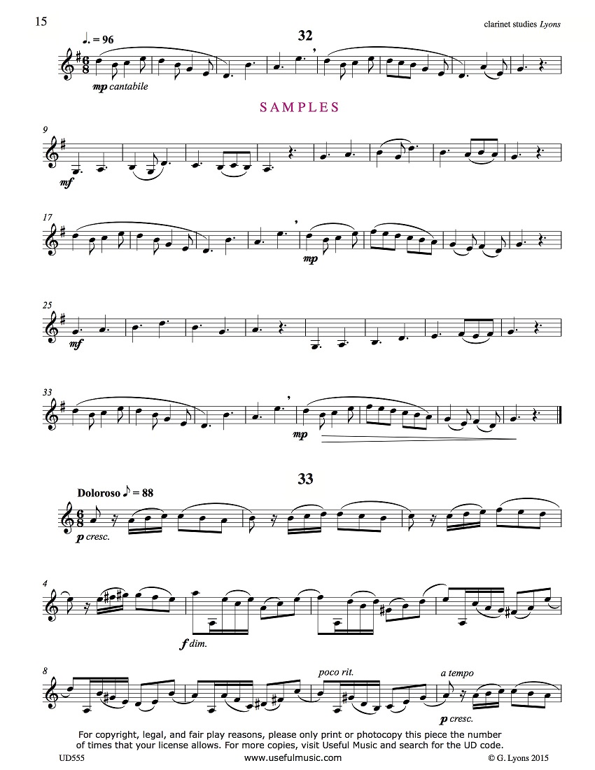 Clarinet Studies 32 to 36