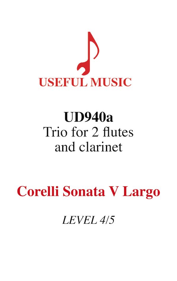 Corelli Largo for 2 flutes and clarinet