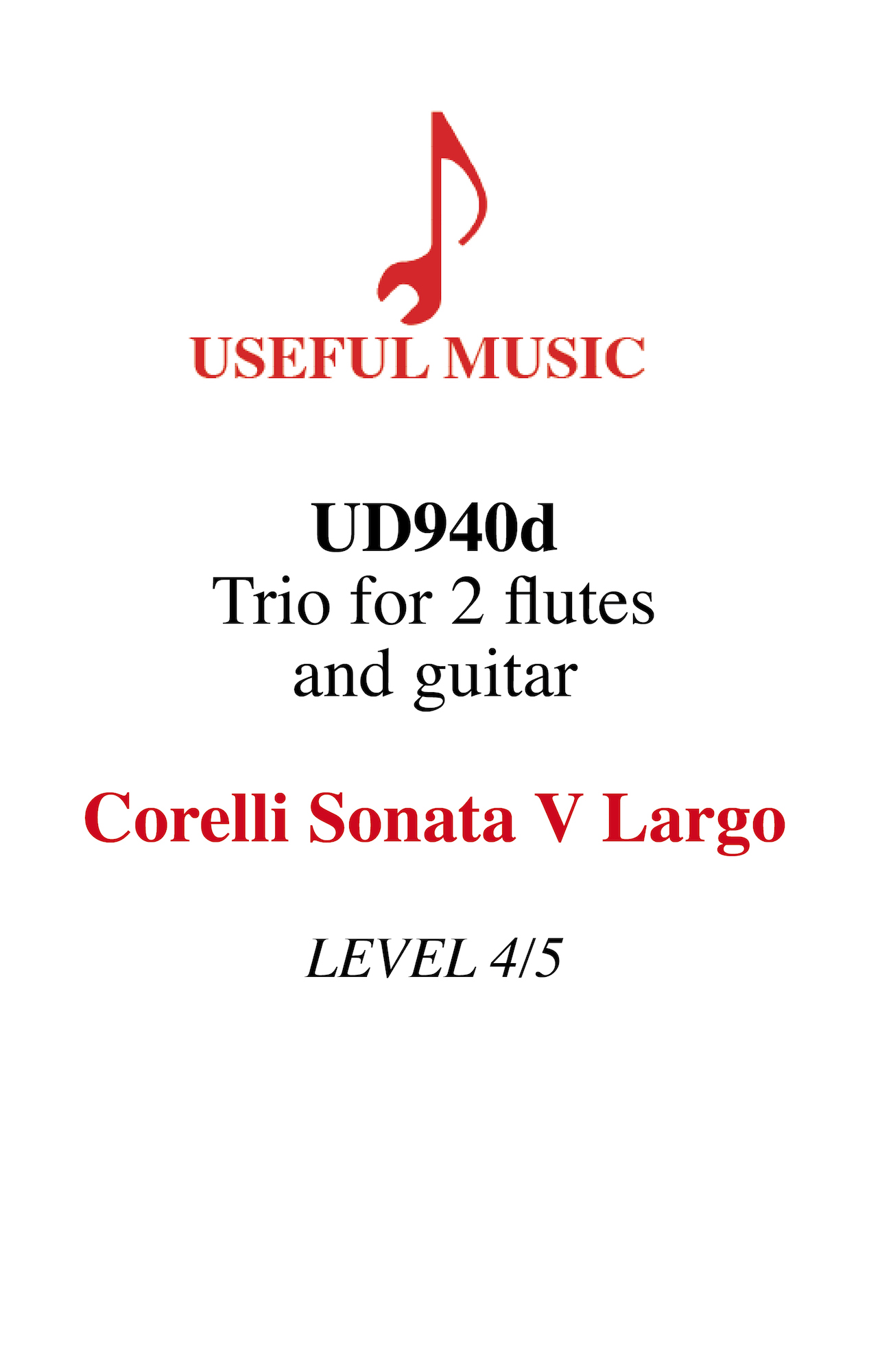 Corelli Largo for 2 flutes  guitar