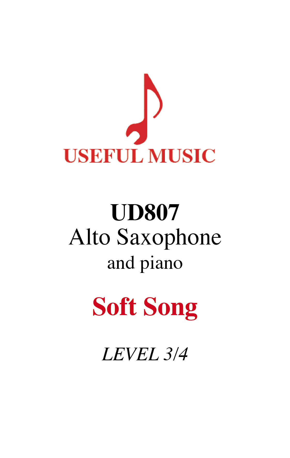Soft Song - alto saxophone with piano accompaniment