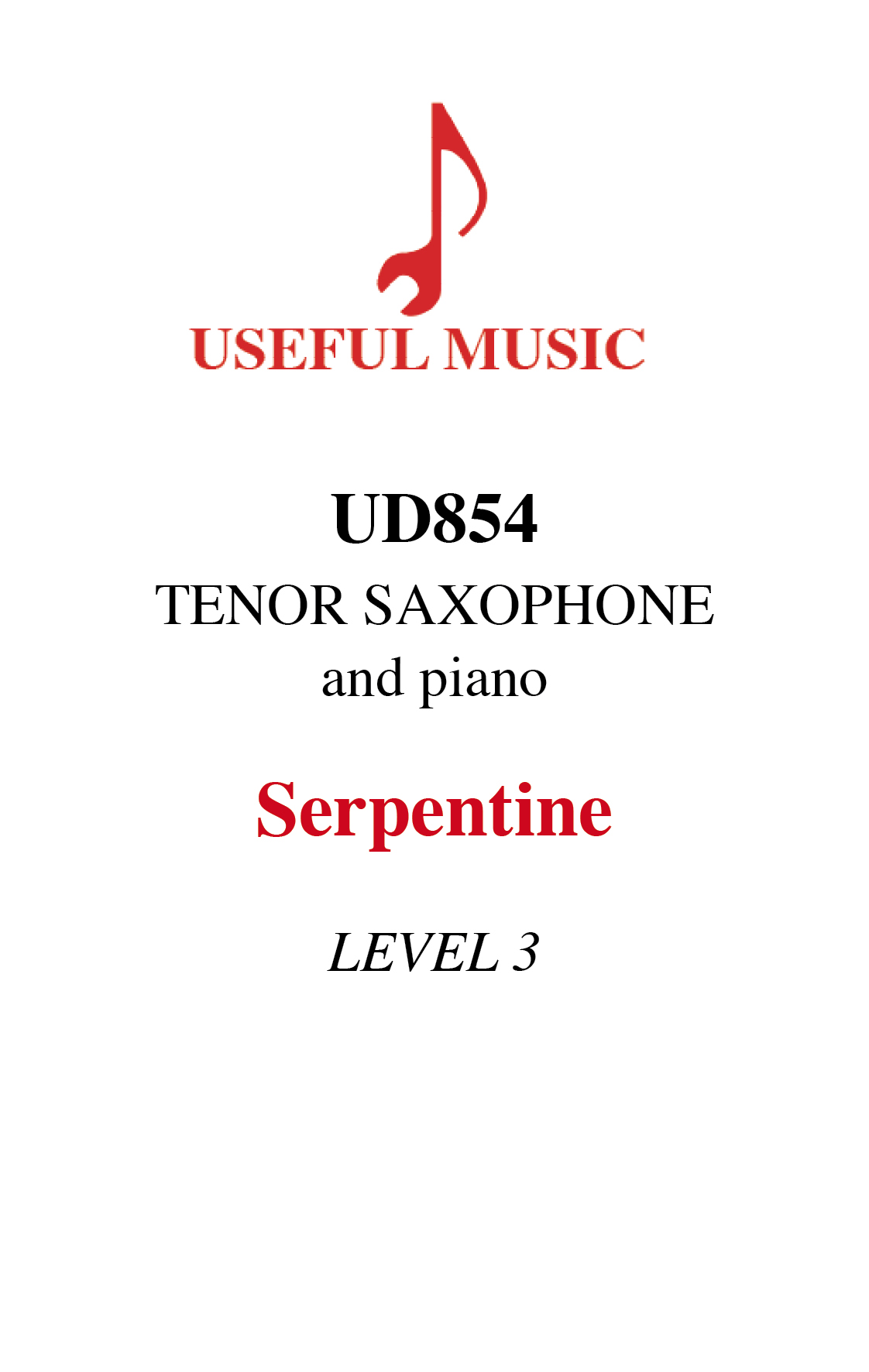 Serpentine - tenor saxophone with piano accompaniment