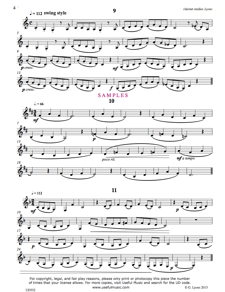 Clarinet Studies 9 to 16