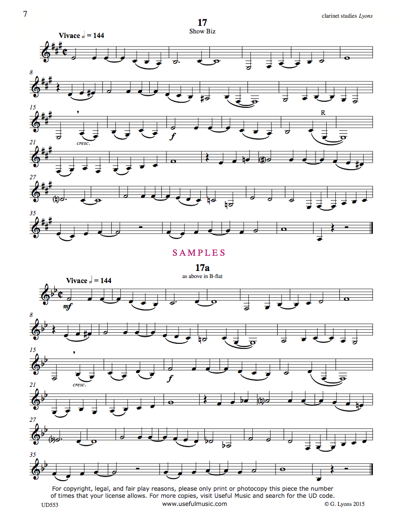 Clarinet Studies 17 to 22